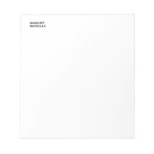 Unik Modern Svart Vitt Ditt Namn Minimalistisk Anteckningsblock