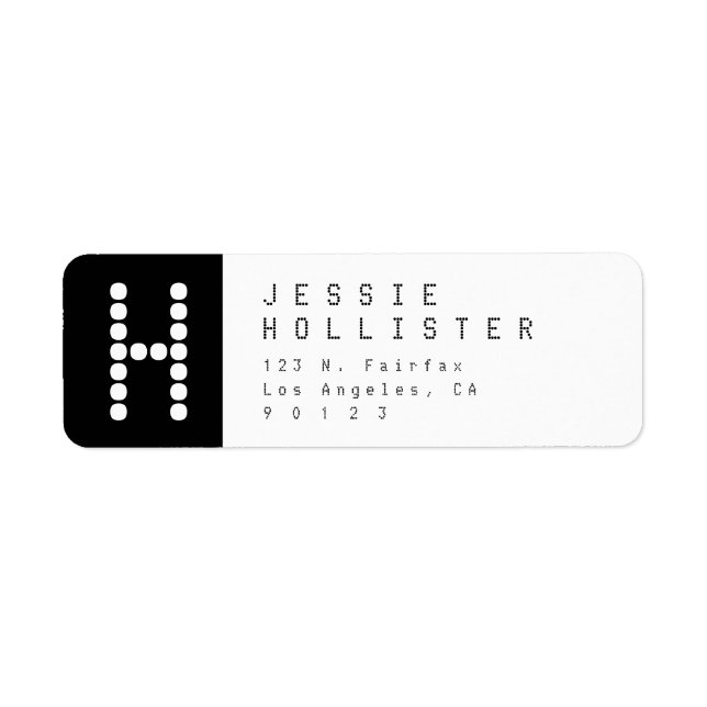 Unik modern | Svartvit Returadress Etikett (Framsidan)