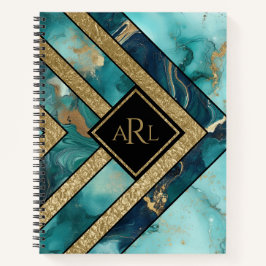 Unik Modern Teal Guld Geometrisk Personlig