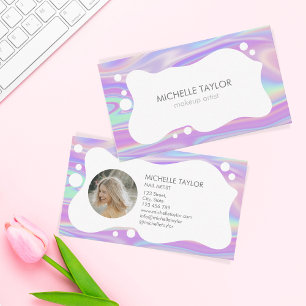 Unik modern Trendig Holograph Makeup Artist Visitkort