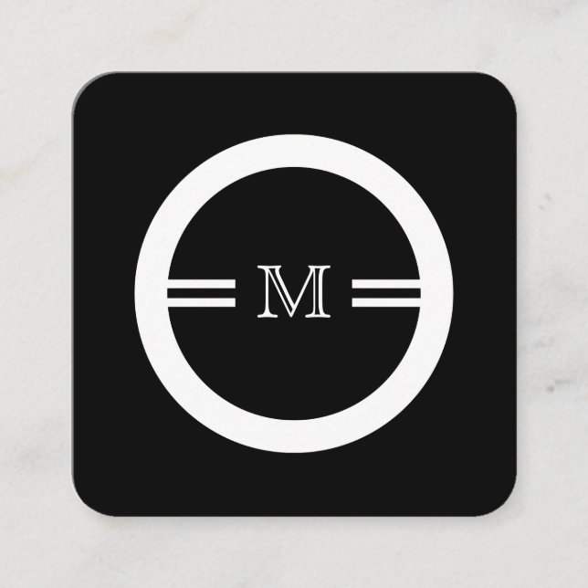 Unik Monogram Businesscards Fyrkantigt Visitkort (Framsida)