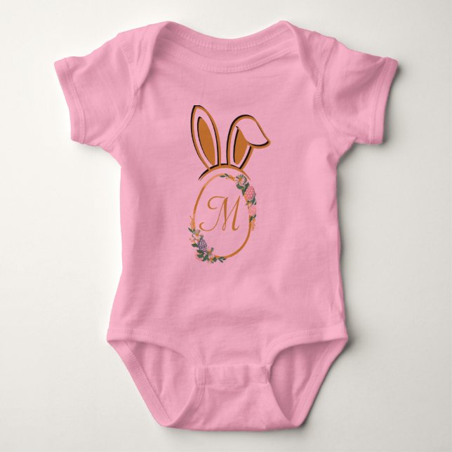 Unik monogram för Påskhare T Shirt (Framsida)