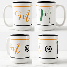 Unik monogrammad Initial Coffee Mugg (Gift-idé)
