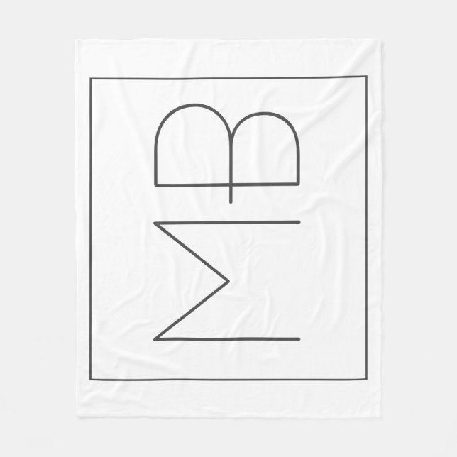 Unik monogrammad vit Elegant Fleecefilt (Framsidan)