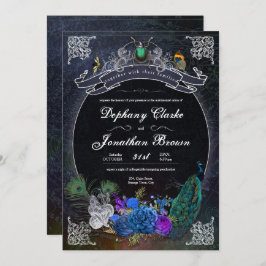 Unik Mörk Fantasy Steampunk - märkligt kollage Inbjudningar