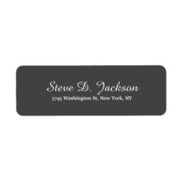 Unik Mörk Grått Classic Script Kreativ Plain Returadress Etikett