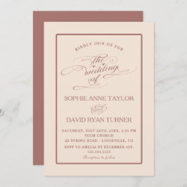 Unik Mörk i Elfenbenskusten, persiko-form, Bröllop Inbjudningar