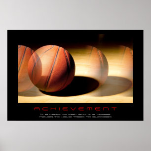 Unik Motivational Achievation Basketball Print Poster