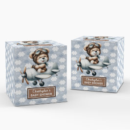 Unik Nalle Pilot Shower Baby Favor Box Presentaskar