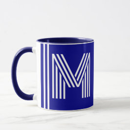 Unik Namn och inledande | Best Navy Blue Monogram Mugg