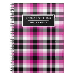 Unik Namn Shock rosa Svartvit Mönster Anteckningsbok