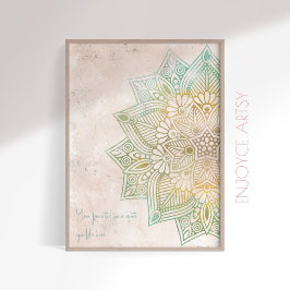 Unik neatralisk ton guld mandala indian wall art poster