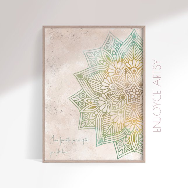 Unik neatralisk ton guld mandala indian wall art poster (Skapare uppladdad)