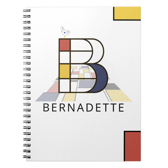 Unik neoplasticism Stil Monogram. BREV B Anteckningsbok (Framsidan)
