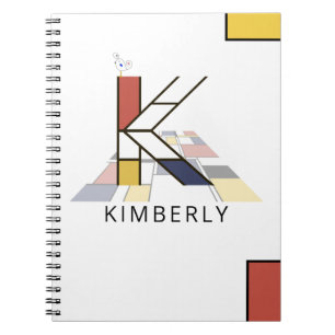 Unik neoplasticism Stil Monogram. BREV K Anteckningsbok