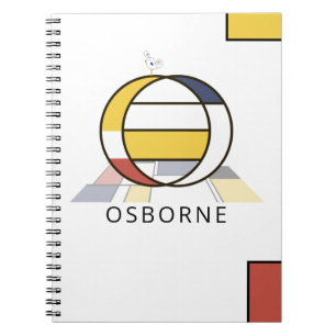 Unik neoplasticism Stil Monogram. BREV O Anteckningsbok