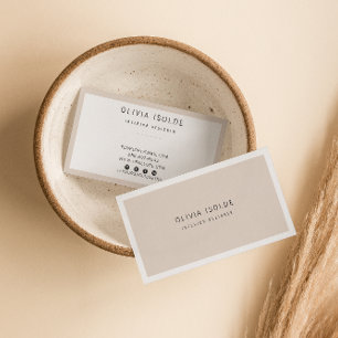 Unik Neutralt Cream Minimalist Modern Boho-Trendig Visitkort