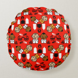 Unik Nyfödd bebis-gåva från Orange Rund Kudde