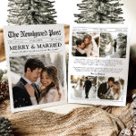 Unik nyhet och gift fotopul julkort<br><div class="desc">Gratulerar till din första julhelg som nyhetsbärare med vårt nyhetsbrev Stil Merry och ett gift jultack tack för foto! 🎄 som har en unik, roligt-inspirerad tidningsdesign gör att du kan visa ett favoritfoto från bröllop bredvid ett uppriktigt helgdag-meddelande. Det är perfektens sätt att tacka dina kära för deras stöd samtidigt...</div>