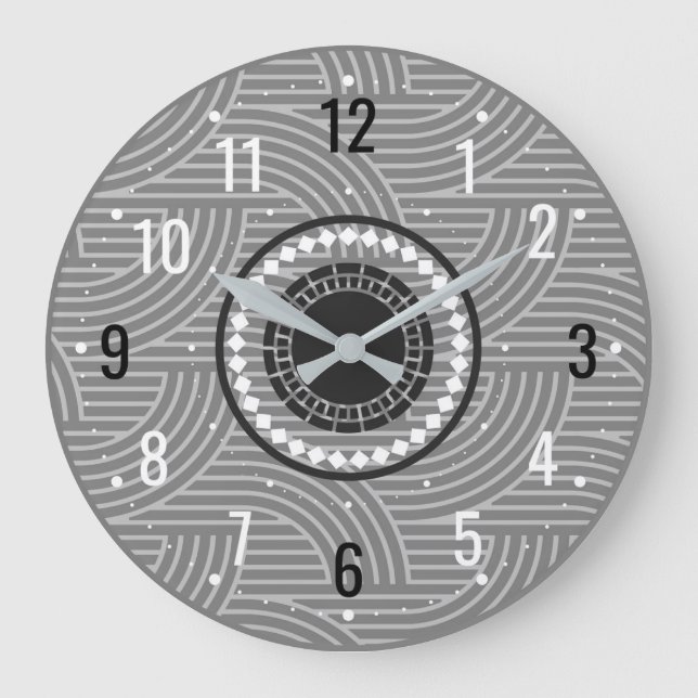 Unik och antikisk dekoration - Modern Grått Stor Klocka (Framsida)
