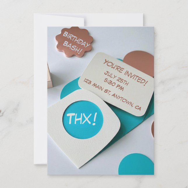 Unik och distinktiv utformning av födelsedagsinbju inbjudningar (Framsida)