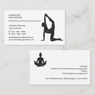 Unik och enkel Yoga-lärare Visitkort