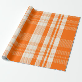 Unik och fantastisk orange och krämfärgad randig k presentpapper