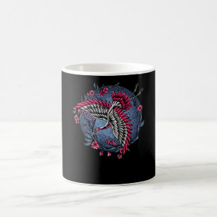 Unik och färglös design för japanska flygtranor kaffemugg