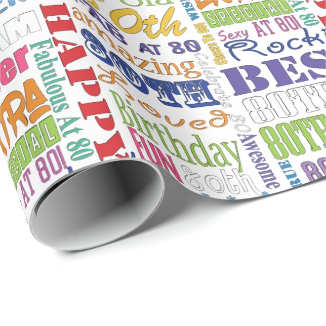 Unik och Speciellare 80:e Födelsedagsfestens gåva Presentpapper (Rullad Hörn)