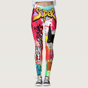 Unik ögonfångande graffiti Sprayfärg Modern Leggings