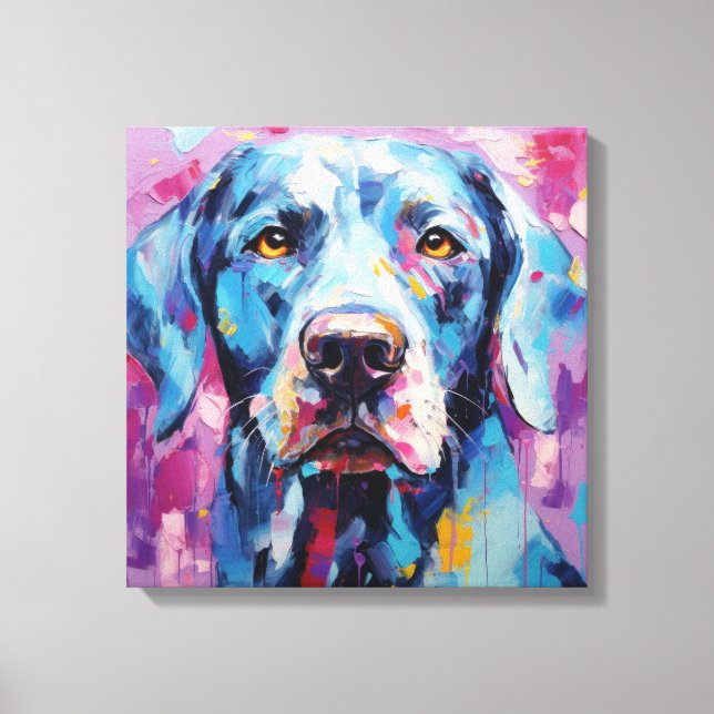 Unik Oljemålning för abstrakt Hund Wall Art Canvastryck (Framsida)
