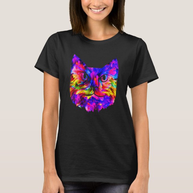 Unik om Färg Cat Pn T Shirt (Framsida)