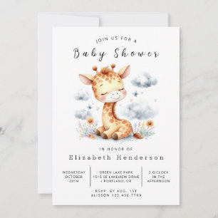 Unik Online Giraffe Baby Shower Inbjudningar