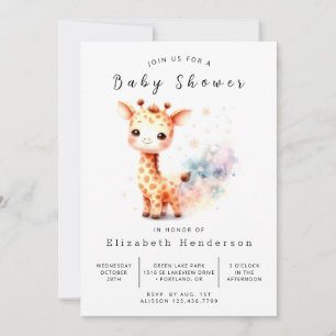 Unik Online Giraffe Baby Shower Inbjudningar
