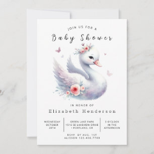 Unik Online Svandopp Baby Shower Inbjudningar