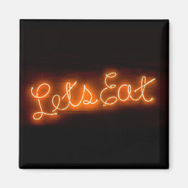 Unik Orange för Låt oss Eat-Vintage - nyinloggning Magnet