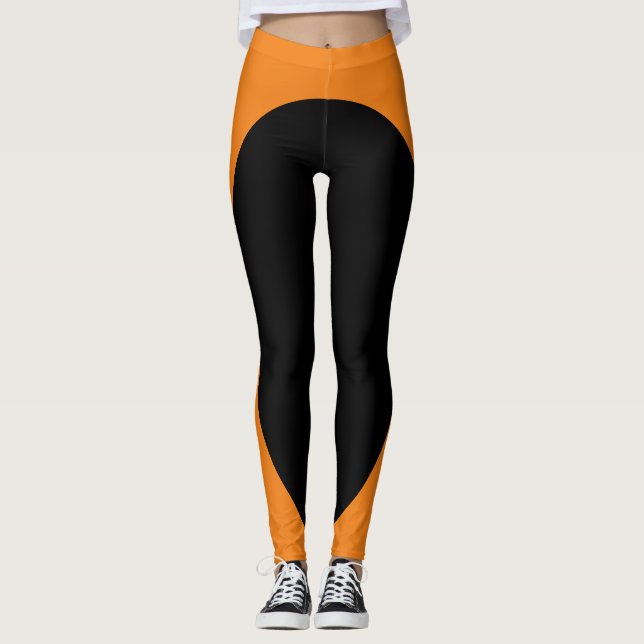 Unik Orange och svart Leggings (Framsida)