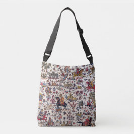 Unik oriental antiklik beige matta Kilim Axelväska