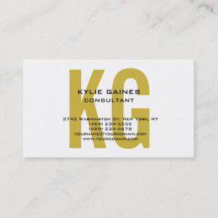 Unik Original Classial Guld Färg Monogram White Visitkort