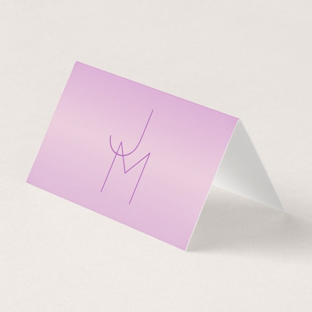 Unik överlappande monogram | Mjuk lavendelrosa Kort (Framsida)