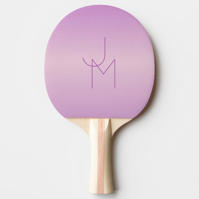 Unik överlappande monogram | Mjuk lavendelrosa Pingisracket (Framsidan)