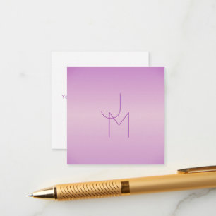 Unik överlappande monogram   Mjuk lavendelrosa Tilläggskort