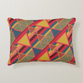 Unik panafrikansk färglös triangel Mönster Prydnadskudde