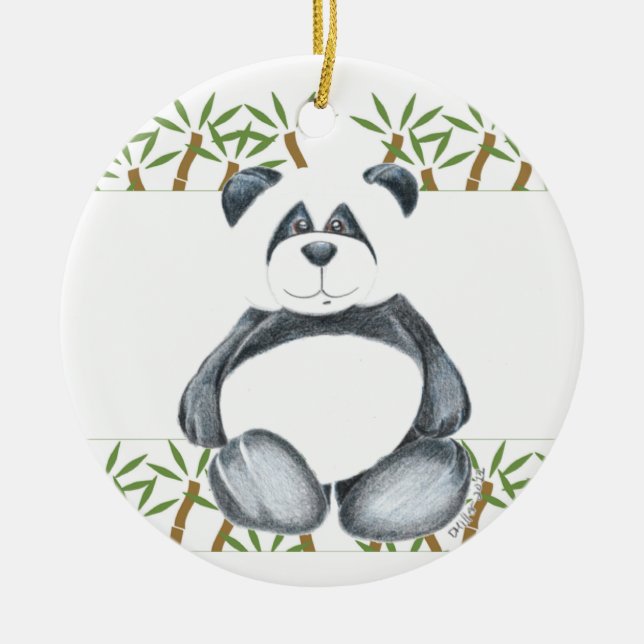 Unik Pandabjörn Julgransprydnad Keramik (Framsidan)