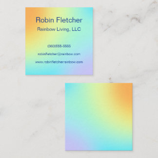 Unik Pastellns regnbågsövertoning Fyrkantigt Visitkort