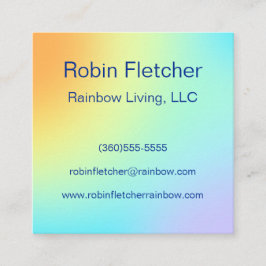 Unik Pastellns regnbågsövertoning Fyrkantigt Visitkort