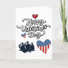 Unik patriotisk USA flagga Valentines day Helgkort