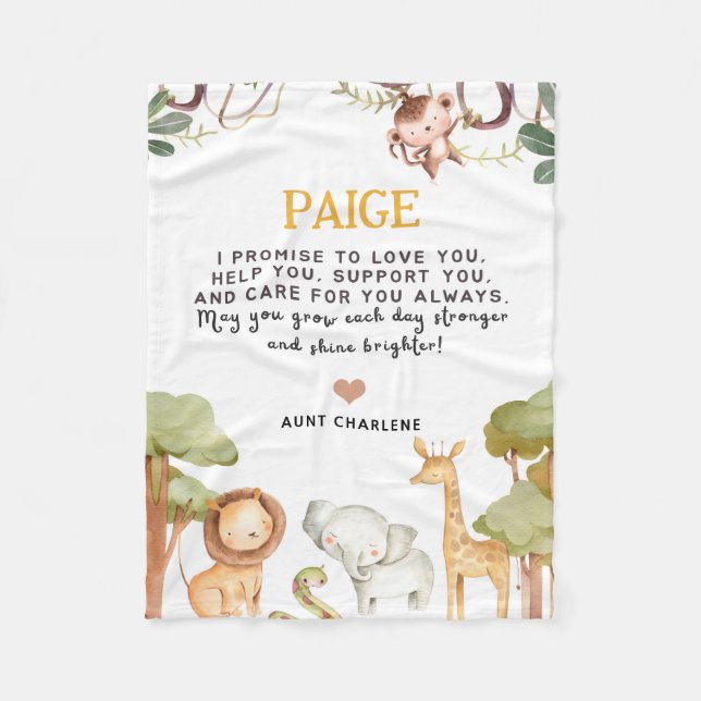 Unik personlig 1 år gammal pojke eller flicka Blan Fleecefilt (Framsidan)