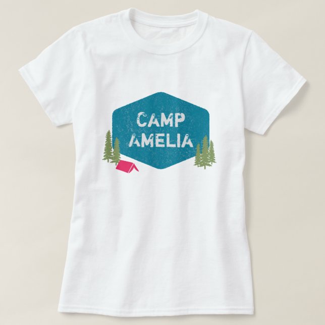Unik Personlig Camp Namn Födelsedagsfest T Shirt (Design framsida)