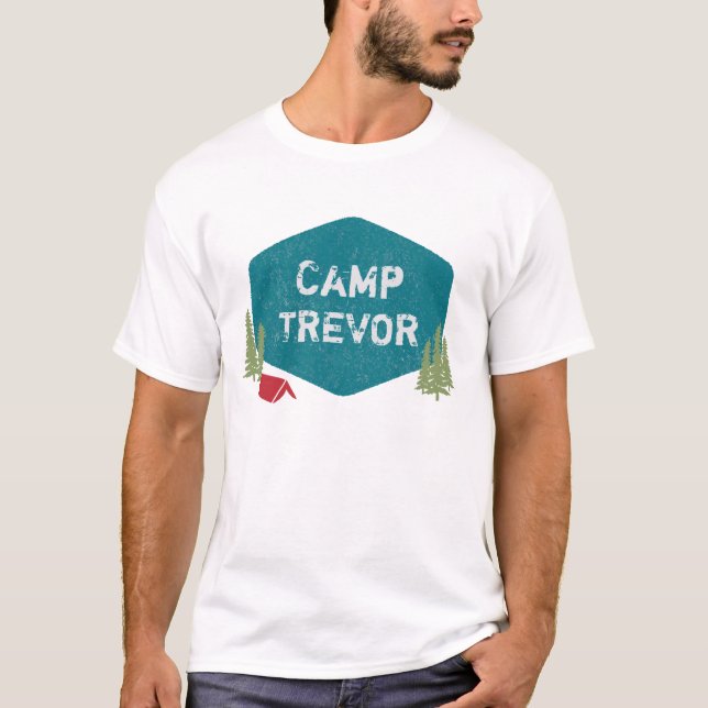 Unik Personlig Camp Namn Födelsedagsfest T Shirt (Framsida)